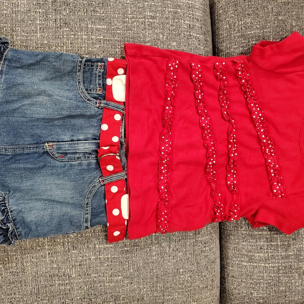 Gymboree polka dot skirt and tee set perfect for 4th of July
